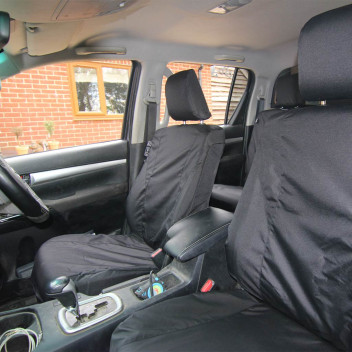 Toyota Hilux Tailor Made Front Seat Covers (Black) 2016-2020