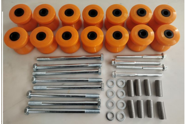 A kit made by MOR (Milner off road)MADE IN THE UK.Kit Comprises of;28 x POLYURETHANE BODY BUSHES;14 x COMPRESSION TUBES;12 x MOUNTING BOLTS;1 X PDF FITTING INSTRUCTIONS.Nb. This kit covers all the parts you need to lift you vehicle 55mm.